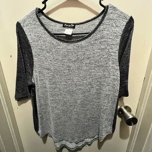 Grey and black tee